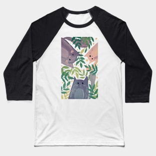 Cats and branches - green and gray Baseball T-Shirt